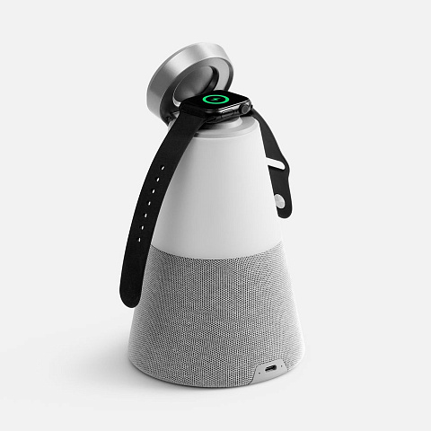 Bluetooth-колонка с беспроводной зарядкой и подсветкой Cone Sonance, серая - рис 4.